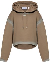 Off-White c/o Virgil Abloh - Faded-Effect Cropped Hoodie - Lyst