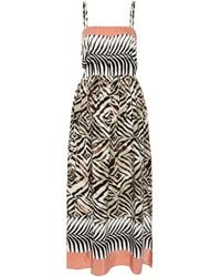 Liu Jo - Zebra-print Midi Dress - Lyst