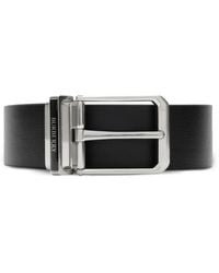 Burberry - Omkeerbare Leren Riem Met Emaille Logo - Lyst