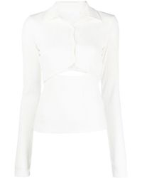 Helmut Lang - Cut-Out Knitted Top - Lyst