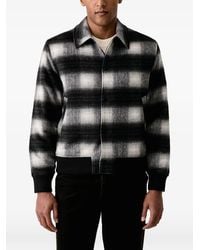 Les Deux - Check-Pattern Bomber Jacket - Lyst