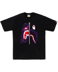 A Bathing Ape - Shark-Print Cotton T-Shirt - Lyst