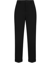 DSquared² - High-waisted Cotton Straight-leg Trousers - Lyst