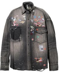 Maison Mihara Yasuhiro - Chemise En Jean À Imprimé Graphique - Lyst