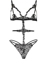 Fleur du Mal - Fleur Guipure Bodysuit - Lyst