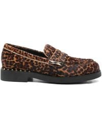 Ash - Leopard-Print Loafers - Lyst