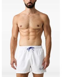 EA7 - Logo-Print Drawstring Swim Shorts - Lyst
