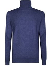 Tagliatore - Long-Sleeves Turtleneck Ribbed Sweater - Lyst