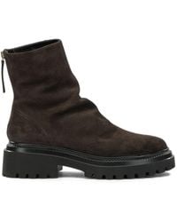 Halmanera - Suede Chunky-Sole Ankle Boots - Lyst