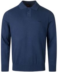BOSS - Logo-Embroidered Buttoned Polo Top - Lyst
