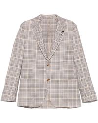 Lardini - Chaqueta a cuadros con botones - Lyst