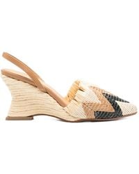 Castañer - Chevron-Weave Slingback Pumps - Lyst