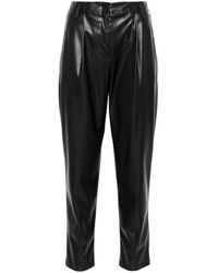 Liu Jo - Faux-leather Tapered-leg Cropped Trousers - Lyst