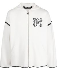 Palm Angels - Monogram-Embroidered Zip-Up Hoodie - Lyst