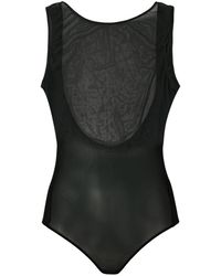Maison Margiela Sleeveless Mesh Scoop Back Bodysuit - Black