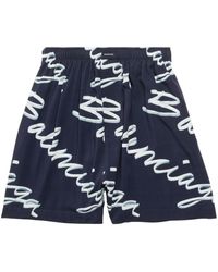 Balenciaga - Pantalones cortos de pijama con logo - Lyst