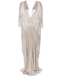 Genny - Lamé-effect Pleated Gown - Lyst