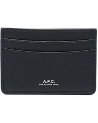 A.P.C. - Andre Grained-Leather Cardholder - Lyst