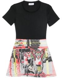 The Artistylist - Graphic-Print Short-Sleeve Mini Dress - Lyst