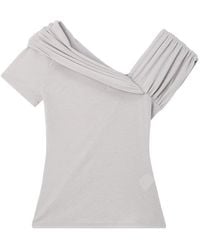 B+ AB - Ruched Off-Shoulder Blouse - Lyst