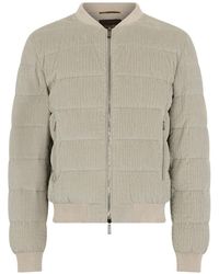 Moorer - Veste Bomber En Velours Côtelé À Fermeture Zippée - Lyst