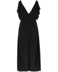 Jil Sander - Vestido largo con cuello en V - Lyst