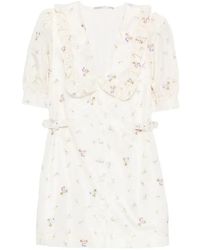 Alessandra Rich - Floral-Print Mini Dress - Lyst