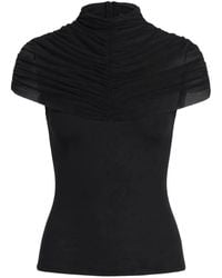 Axel 113 - Grace Mesh-Panel Ruched Top - Lyst