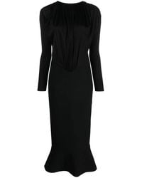 V:PM ATELIER - Alette Draped Fluted Maxi Dress - Lyst