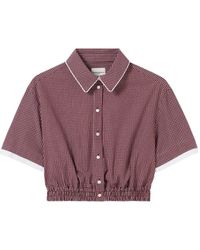Claudie Pierlot - Cropped Checked Shirt - Lyst