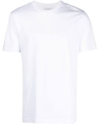 Calvin Klein Debossed-logo Detail T-shirt in White for Men | Lyst
