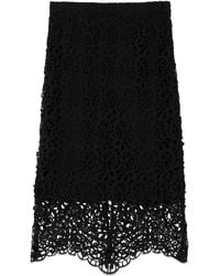 Burberry - Macramé-Lace Pencil Skirt - Lyst