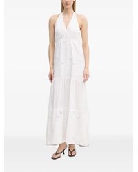 GAUDI - Robe Longue Volanté À Broderie Anglaise - Lyst