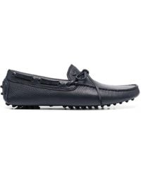 Emporio Armani - Bow-detail Leather Loafers - Lyst