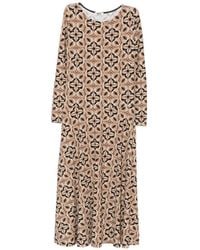 Siyu - Geometric-Print Midi Dress - Lyst