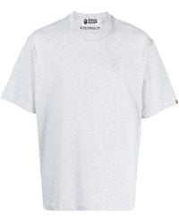 A Bathing Ape - Logo-embroidered Cotton T-shirt - Lyst