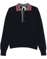 N°21 - Contrast-Collar Polo Top - Lyst