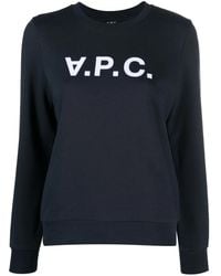 A.P.C. - Sweat En Coton À Logo Imprimé - Lyst