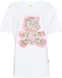 Twin Set - T-shirt Met Pailletten Teddybeer - Lyst