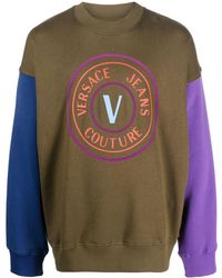 Versace - Maglione girocollo con design color-block - Lyst