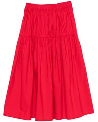 Maje - Elasticated-Waist Midi Skirt - Lyst