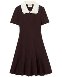 Claudie Pierlot - Contrast Collar Knit Skater Dress - Lyst