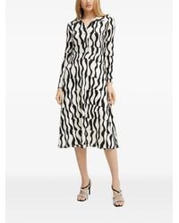 Morgan - Long-Sleeve Patterned Midi Dress - Lyst