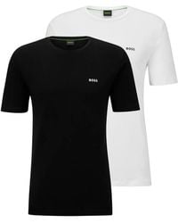 BOSS - Logo-Print Cotton T-Shirts (Pack Of Two) - Lyst