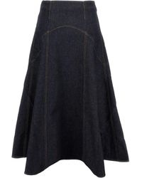 Jacquemus - 'De-Nîmes Triangle' Denim Flared Skirt - Lyst