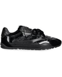 Pinko - Yulia 01 Logo-Plaque Panelled Leather Sneakers - Lyst