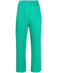 Pleats Please Issey Miyake - High-waisted Plissé Cropped Trousers - Lyst