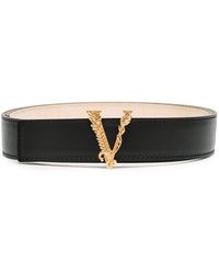 Versace - Virtus Leather Belt - Lyst