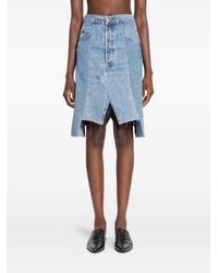 E.L.V. Denim - Frayed Denim Skirt - Lyst