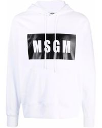 MSGM - High-Contrast Logo Hoodie - Lyst